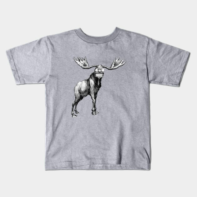 Teddy Roosevelt Bull Moose Cartoon Kids T-Shirt by CongoJack